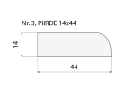 Piirdeliist 3 - 14 x 44 mm, tamm, mänd, valge _4