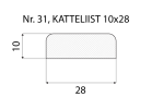 Katteliist nr 31 - 10 x 28 mm tamm, mänd, valge   _4