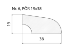 Põrandaliist nr 6 - 19 x 38 mm tamm, mänd, valge  _4