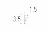 Vegglist 1107 – 3,5 cm x 1,5 cm x 1,50 m  _2