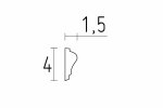 Настенная планка 1200 — 1,5 см × 4 см × 1,50 м _3