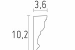 Настенная молдинг 1221 — 3,6 см × 10,2 см × 2,50 м _2