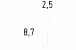 Moderni seinälista 1362 – 2,5 cm x 8,7 cm x 2,15 m  _2
