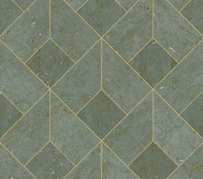 Käsitöötapeet Tiffany Designs, Reveries, rv401 roheline/hõbe, kuldne triip