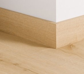 MDF skirting board Almond oak (77mm x 14mm x 2.4m) QU -QSPSKR08255 beige