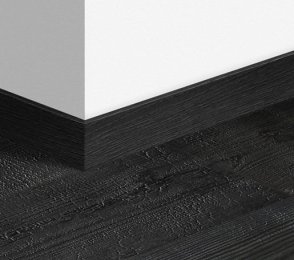 MDF-jalkalista, poltetut lankut (58x12mm x 2,4m), QU -QSSK01862M, musta