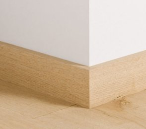 MDF skirting board Standard Almond oak (58mm x 12mm x 2.4m) QU -QSSK08255 beige