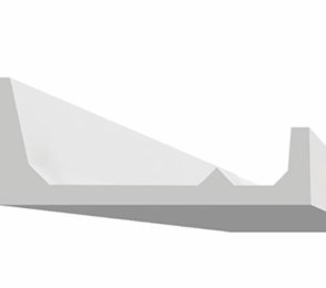 Kaudvalgustuse karniis - D107; 20 cm x 8 cm x 2 m   