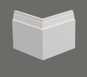 Välisnurk Art Deco põrandaliistule PLINT (PLINTA); 10 cm x 10 cm 